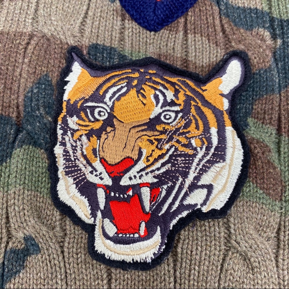 Ralph Lauren Camo Tiger Cricket Cable Knit Sweater - Picture 6 of 14